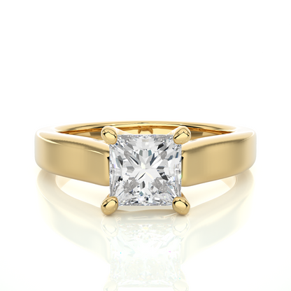 Lab Grown Diamond Moissanite Solitaire Princess Cut Ring