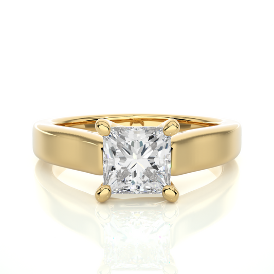 Lab Grown Diamond Moissanite Solitaire Princess Cut Ring