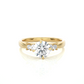Three Stone Moissanite Lab Diamond Vermeil Ring