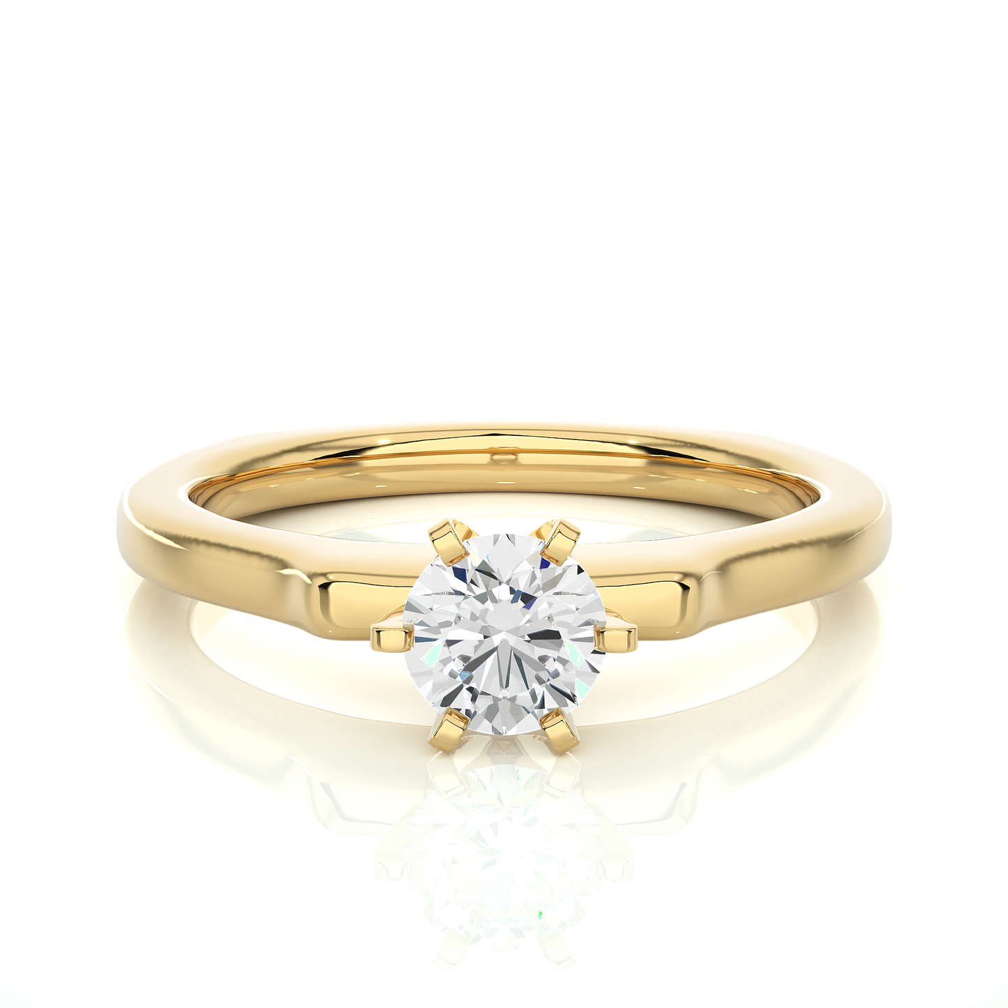 Minimalist Round Vermeil Moissanite Lab Diamond Engagement Ring