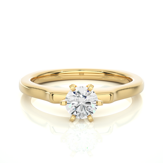 Minimalist Round Vermeil Moissanite Lab Diamond Engagement Ring