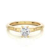 Minimalist Round Vermeil Moissanite Lab Diamond Engagement Ring