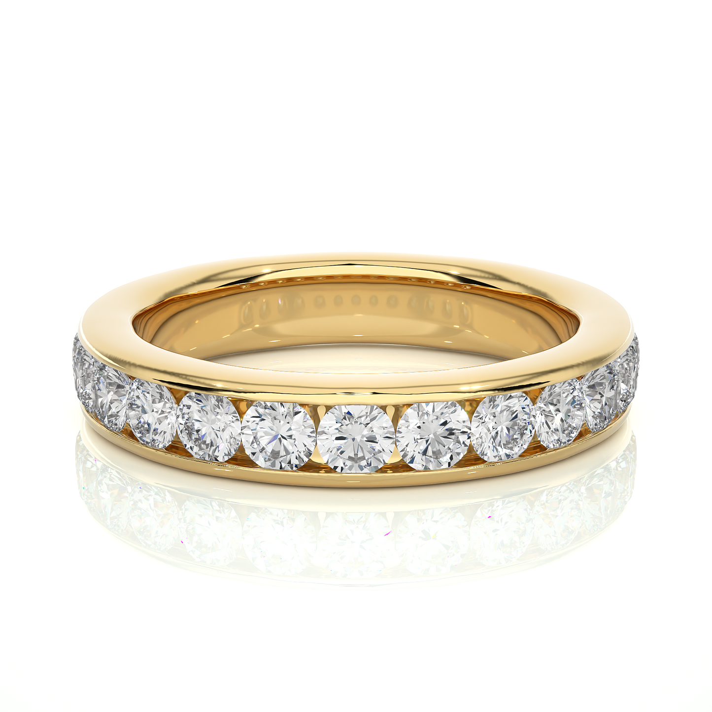 Eternity Diamond Moissanite Lab Vermeil Wedding Band