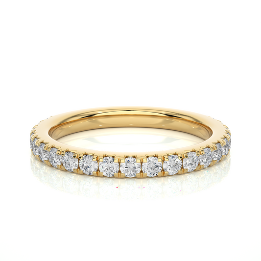 Classic Lab Moissanite Diamond Wedding Band Vermeil Elegant Ring