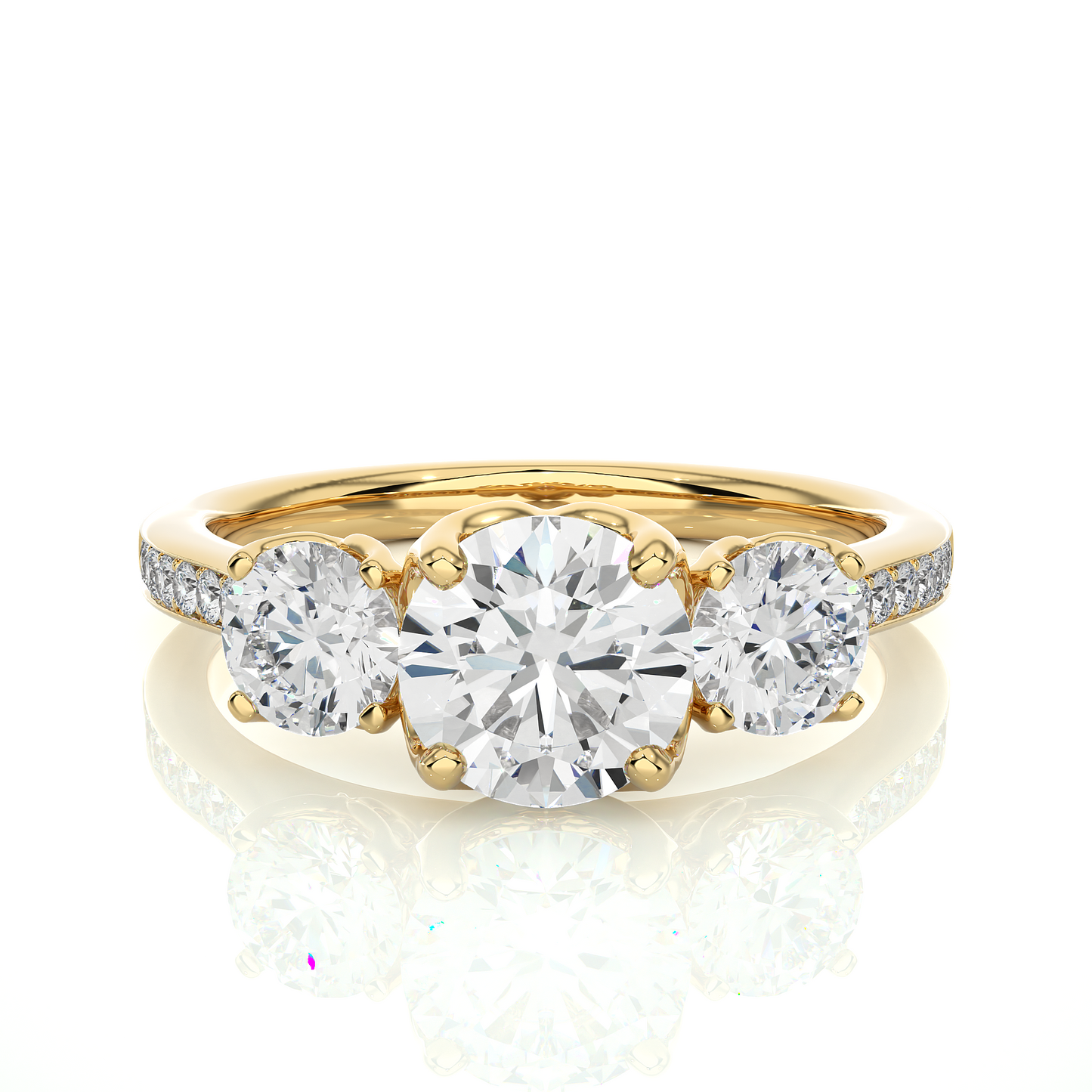 Three Stone Classic Lab Grown Diamond Ring