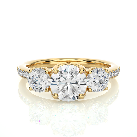 Three Stone Classic Lab Grown Diamond Ring
