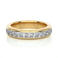 Princess Cut Lab Moissanite Diamond Vermeil Wedding Band Ring
