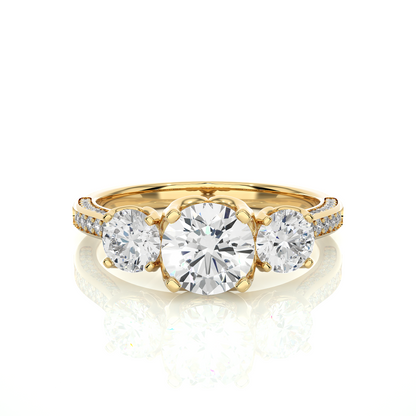 Lab Grown / Moissanite Diamond Three Stone Engagement Ring