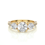 Lab Grown / Moissanite Diamond Three Stone Engagement Ring