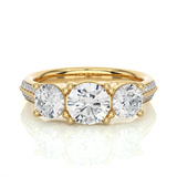 Round Three Stone Lab Grown / Moissanite Diamond Ring