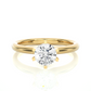 Round Solitaire Vermeil Moissanite Lab Diamond Engagement Ring