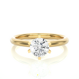 Round Solitaire Vermeil Moissanite Lab Diamond Engagement Ring