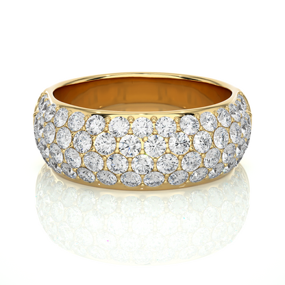 Luxury Pave  Lab Moissanite Diamond Wedding Band Vermeil Ring