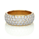 Luxury Pave  Lab Moissanite Diamond Wedding Band Vermeil Ring