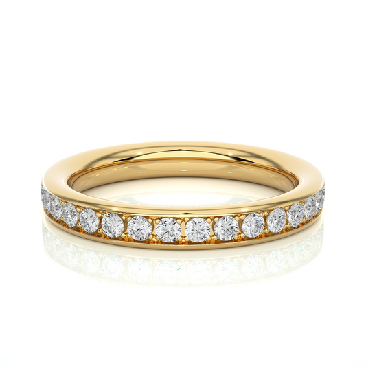 Minimal Lab Moissanite Wedding Band Vermeil Classic Ring