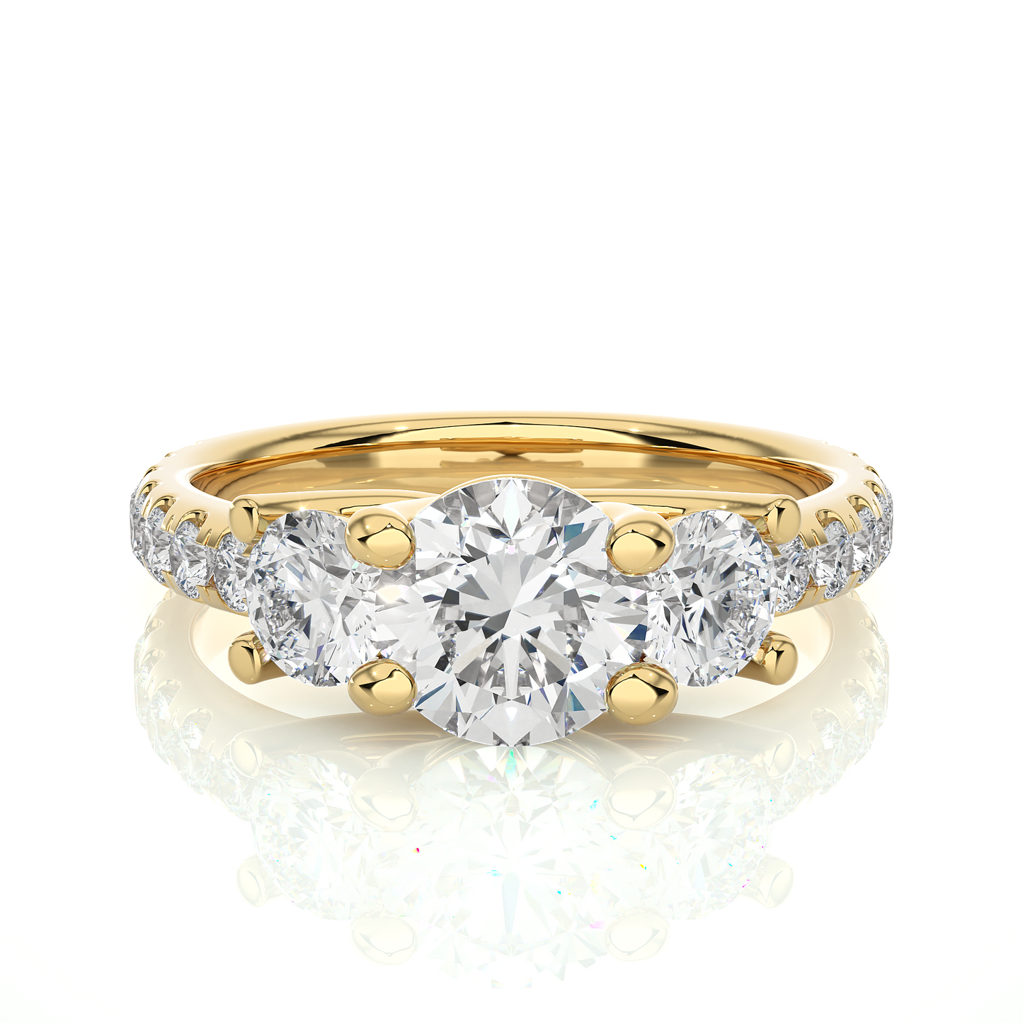 Round Lab Moissanite Diamond Engagement Ring