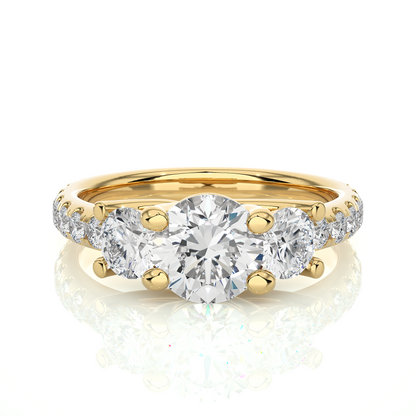 Round Lab Moissanite Diamond Engagement Ring