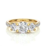 Round Lab Moissanite Diamond Engagement Ring