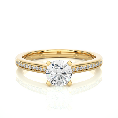 Round Lab Grown & Moissanite Diamond Engagement Ring