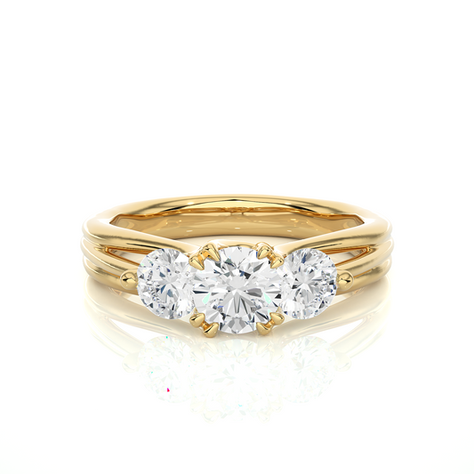 Classic Round Diamond Three Stone Engagement Ring