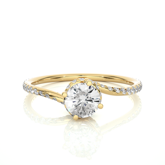 Twisted Infinity Band Moissanite Lab Diamond Engagement Ring