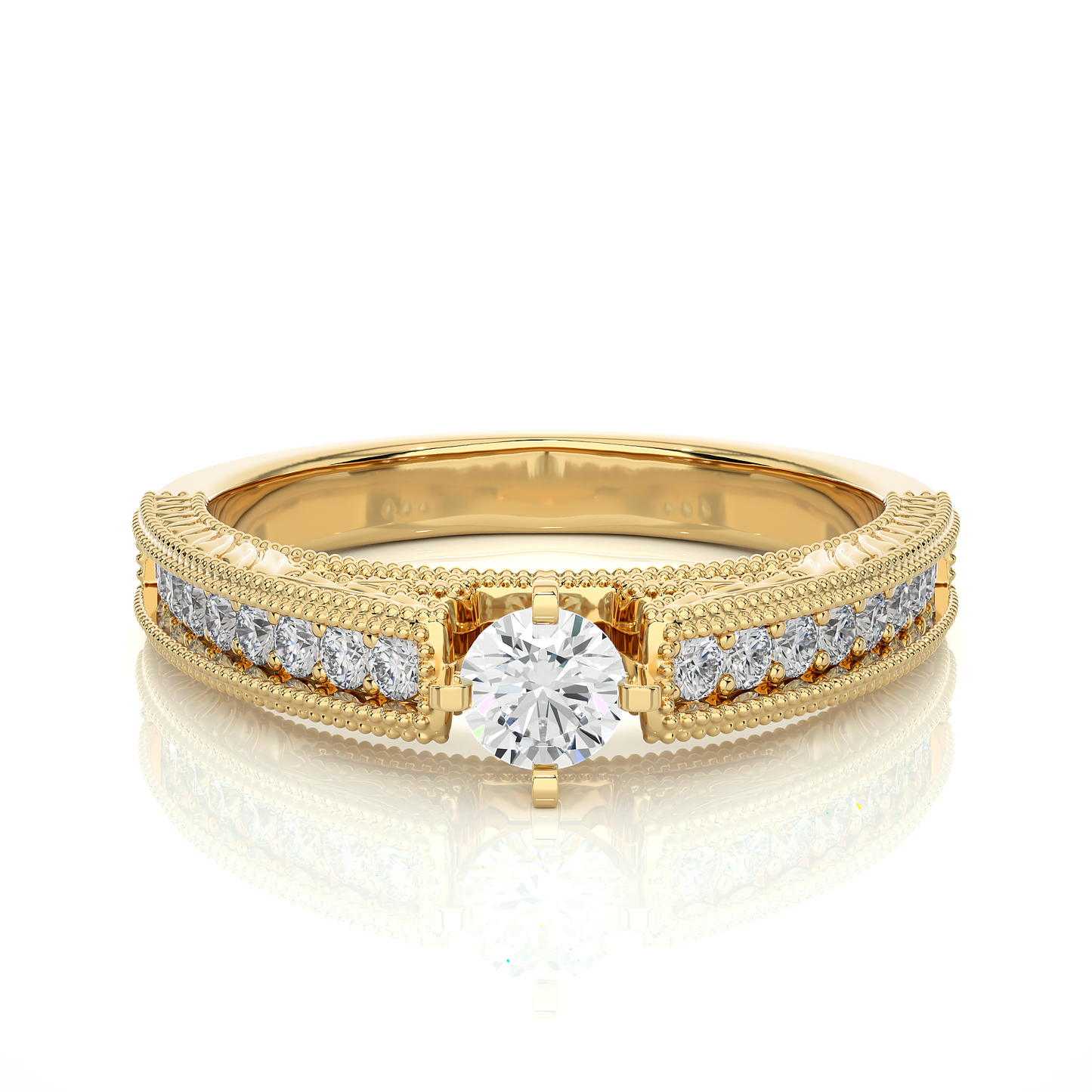 Round Cut Lab / Moissanite Diamond Engagement Ring