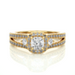Cushion Lab Diamond Three Stone Engagement Ring
