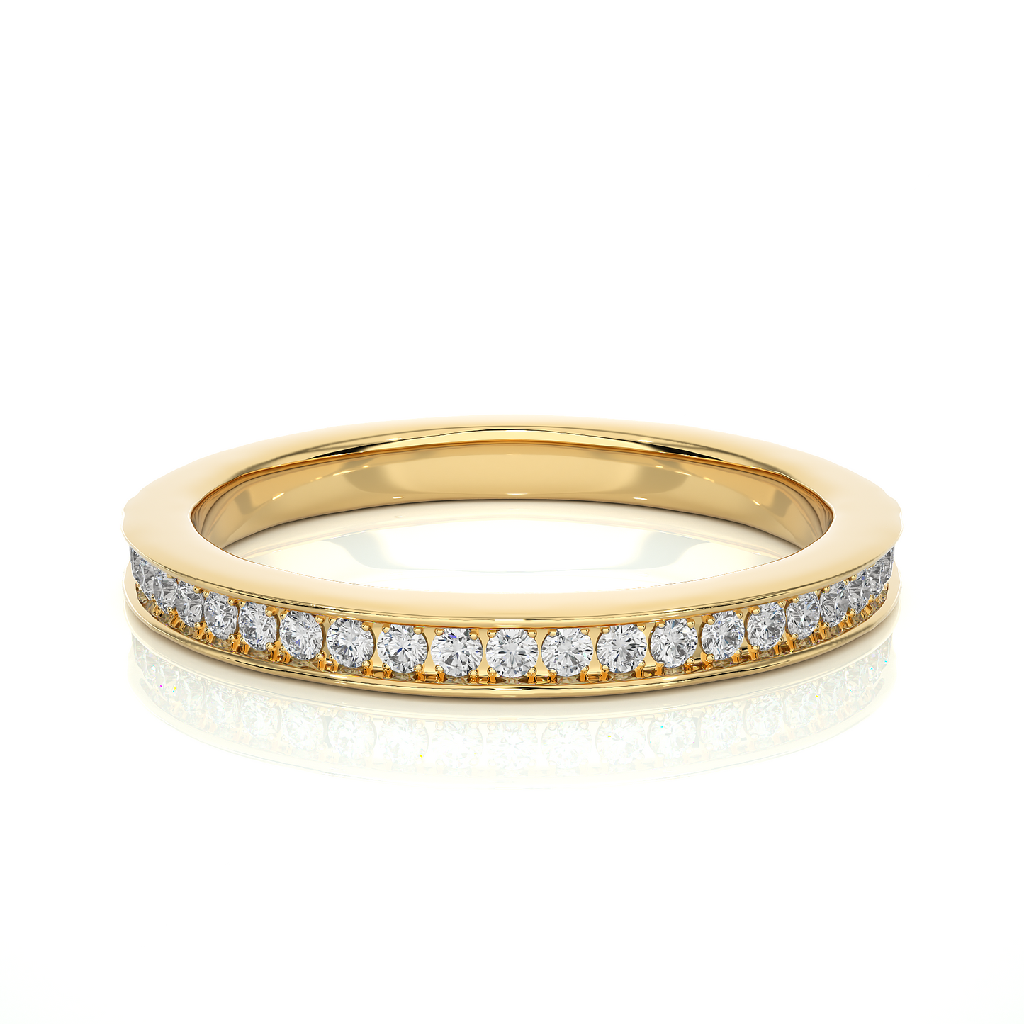 Classic Eternity Moissanite Lab Diamond Vermeil Ring
