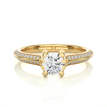 Elegant Radiance Round Cut Moissanite Vermeil Engagement Ring