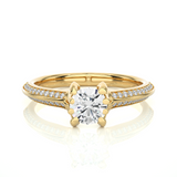 Elegant Radiance Round Cut Moissanite Vermeil Engagement Ring