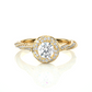 Twisted Halo Moissanite Lab Diamond Vermeil Ring