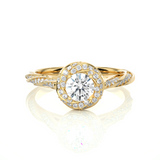Twisted Halo Moissanite Lab Diamond Vermeil Ring