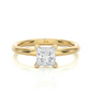 Princess Cut Vermeil Moissanite Lab Diamond Engagement Ring