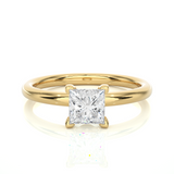 Princess Cut Vermeil Moissanite Lab Diamond Engagement Ring