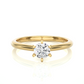 Delicate Round Vermeil Moissanite Lab Diamond Engagement Ring