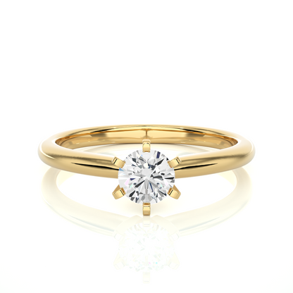 Delicate Round Vermeil Moissanite Lab Diamond Engagement Ring