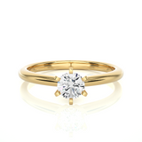 Delicate Round Vermeil Moissanite Lab Diamond Engagement Ring