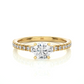 Three Stone Lab Grown Diamond Pavé Engagement Ring
