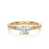 Three Stone Lab Grown Diamond Pavé Engagement Ring