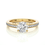 Round Cut Lab / Moissanite Diamond Engagement Ring