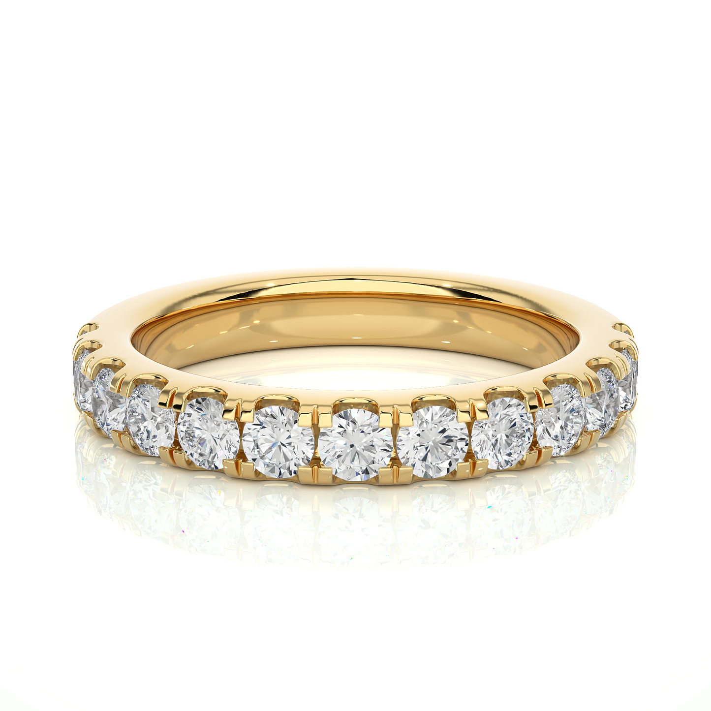 Round Prong Set Eternity Wedding Band Vermeil Ring