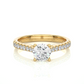 Classic Pavé Moissanite Lab Diamond Vermeil Engagement Ring