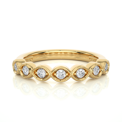 Vintage Marquise Style Moissanite Lab Diamond Vermeil Wedding Ring