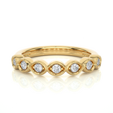 Vintage Marquise Style Moissanite Lab Diamond Vermeil Wedding Ring