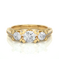 Three Stone Diamond Hidden Halo Engagement Ring