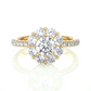 Floral Cluster Moissanite Lab Diamond Vermeil Ring