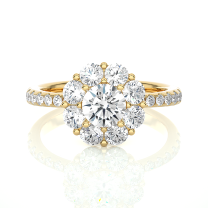 Floral Cluster Moissanite Lab Diamond Vermeil Ring