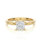 Princess Cut Moissanite Lab Diamond Vermeil Engagement Ring