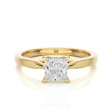 Princess Cut Moissanite Lab Diamond Vermeil Engagement Ring