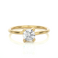 Minimal Vermeil Solitaire Moissanite Lab Diamond Ring